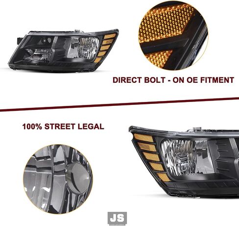 JSBOYAT Fits for 2009-2020 Dodge Journey Headlight Assembly Replacement OE Headlamp Driver and Passenger Side in Saudi Arabia