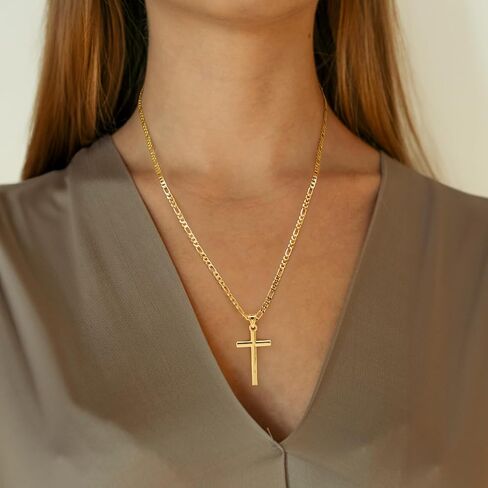 14K Gold Cross Necklaces for Women Cross Chain Necklace Cross Necklace for Women Hypoallergenic Gold Necklaces for Womens Gold Cross Pendant Faith Jewelry in Kuwait