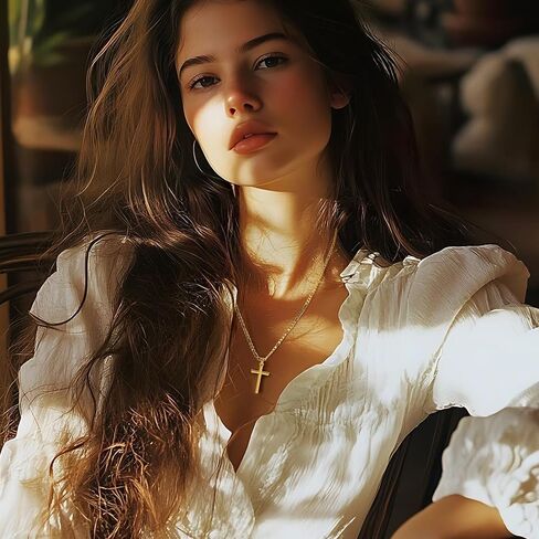 14K Gold Cross Necklaces for Women Cross Chain Necklace Cross Necklace for Women Hypoallergenic Gold Necklaces for Womens Gold Cross Pendant Faith Jewelry in Kuwait