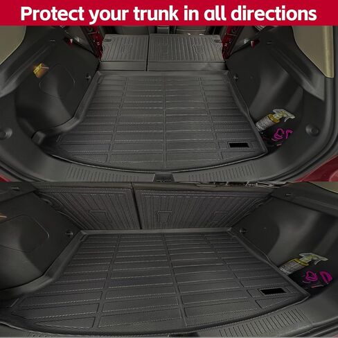 سجادات أرضية Naibeve لـ 2015-2019 Ford Explorer 7 مقاعد - جميع الأحوال الجوية لسجادات أرضية Ford Explorer وبطانة حصيرة الشحن ترقية الملحقات القابلة للطي (سجادات الأرضية + سجادة صندوق السيارة القابلة للطي) in Kuwait