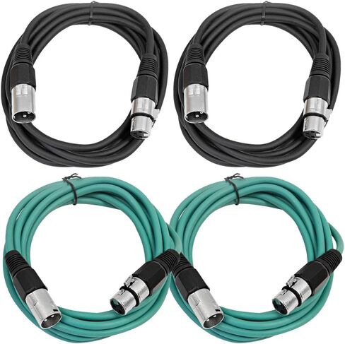 Seismic Audio - SAXLX-6-4 Pack of 6' XLR Male to XLR Female Patch Cables - Balanced - 6 Foot Patch Cord - Blue and Red in Saudi Arabia
