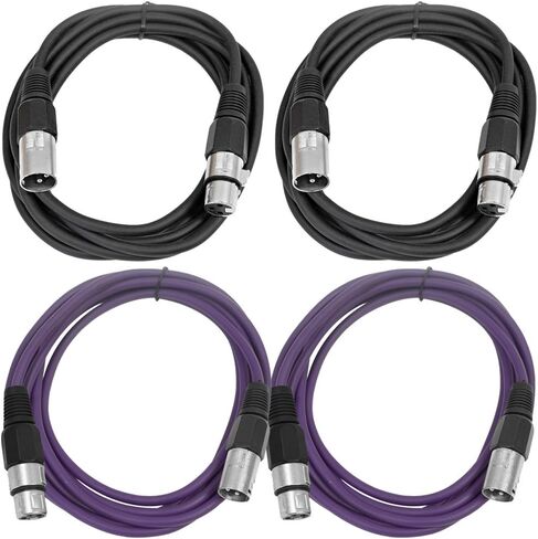 Seismic Audio - SAXLX-6-4 Pack of 6' XLR Male to XLR Female Patch Cables - Balanced - 6 Foot Patch Cord - Blue and Red in Saudi Arabia