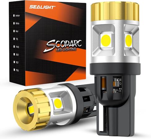 SEALIGHT 194 LED Bulb for License Plate Light, 6000K White 168 W5W 2825 T10 LED Light Bulb 1200% Super Bright for Dome Map Door Courtesy Dash Lights Pack of 2 in Saudi Arabia
