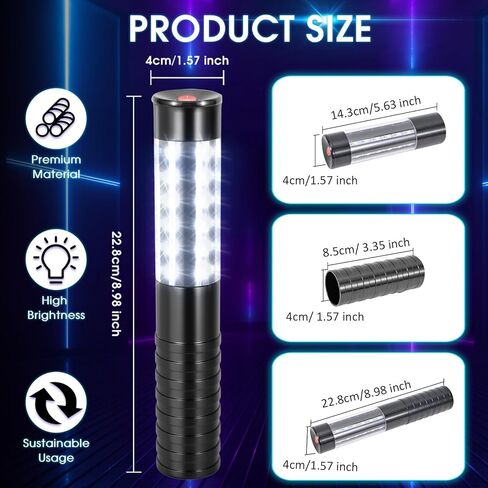 4 Pieces LED Strobe Baton Lights Rechargeable LED Bottle Service Light Reusable Handheld Champagne Bottle LED Light for Party Nightclub Bar Wedding Event Festival Outdoor Activity (Pink) in Saudi Arabia