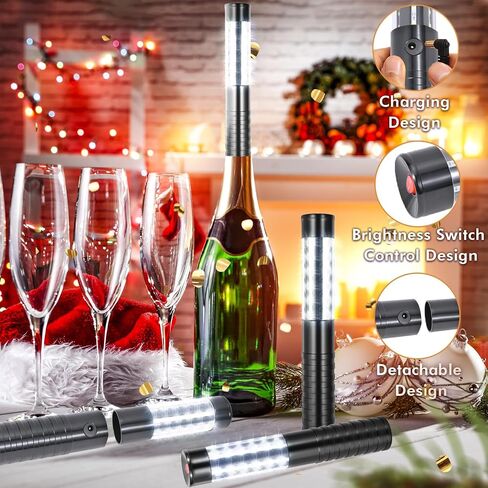 4 Pieces LED Strobe Baton Lights Rechargeable LED Bottle Service Light Reusable Handheld Champagne Bottle LED Light for Party Nightclub Bar Wedding Event Festival Outdoor Activity (Pink) in Saudi Arabia