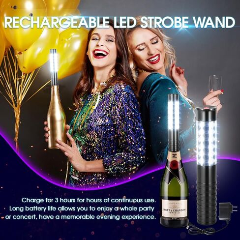 4 Pieces LED Strobe Baton Lights Rechargeable LED Bottle Service Light Reusable Handheld Champagne Bottle LED Light for Party Nightclub Bar Wedding Event Festival Outdoor Activity (Pink) in Saudi Arabia
