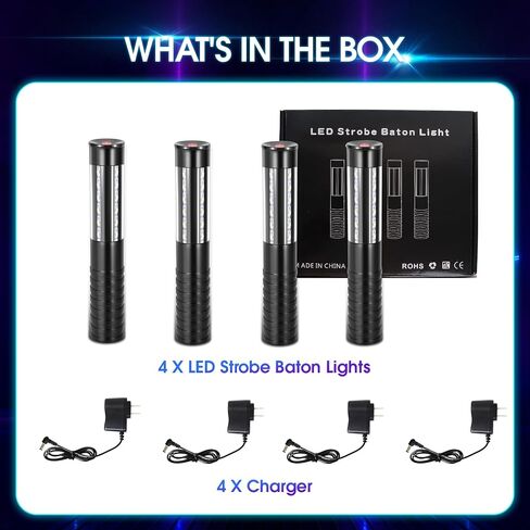 4 Pieces LED Strobe Baton Lights Rechargeable LED Bottle Service Light Reusable Handheld Champagne Bottle LED Light for Party Nightclub Bar Wedding Event Festival Outdoor Activity (Pink) in Saudi Arabia