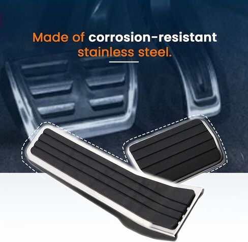 BEETECH Car Pedal Covers Compatible with Mazda3 CX-30 MX-30 CX-60 Stainless Steel Accelerator Gas Brake Pedal Set Silver with Non-Slip Rubber Mazda Car Accessories in Saudi Arabia