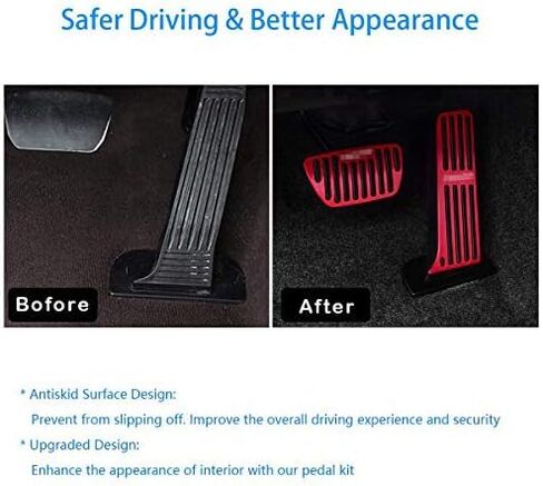 Non-Slip Aluminum alloy Pedal Cover For Toyota RAV4 2019 2020 2021 2022 Automatic Motor No Drill Brake Gas Accelerator Accessories 2pcs （BLUE） in Saudi Arabia