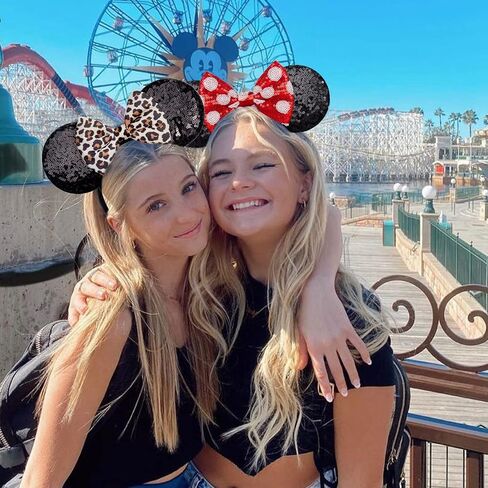Handmade Sparkly Mouse Ears Headband for Adults & Kids | Upgraded Wide Band |Velvet Non-Slip Band, All-Day Comfort in Kuwait
