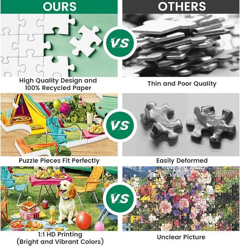 300 Piece Puzzles for Adults,Fun Puppies Puzzle for Adults Teens,Large Piece Cute Dogs Jigsaw Puzzle for Kids Ages 8-10 10-12,Glossy Sturdy Pieces,Challenging Family Game Great Gift Idea,20.5 x 15 in in Kuwait