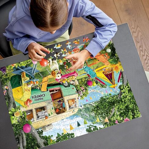 300 Piece Puzzles for Adults,Fun Puppies Puzzle for Adults Teens,Large Piece Cute Dogs Jigsaw Puzzle for Kids Ages 8-10 10-12,Glossy Sturdy Pieces,Challenging Family Game Great Gift Idea,20.5 x 15 in in Kuwait