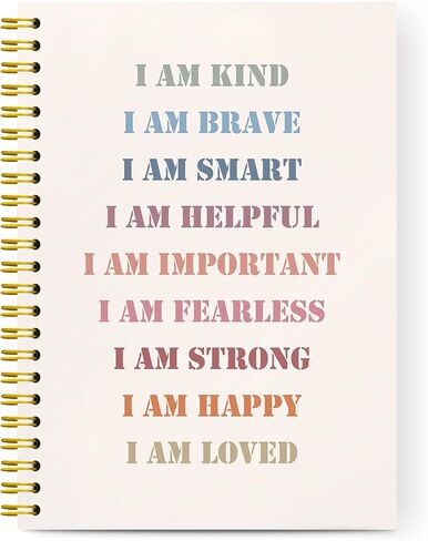 Motivational Quote Spiral Notebook,Boho Rainbow I Am Kind Lined Notebook Hardcover,College Ruled Notebook Journal for Writing,Inspirational Gifts for Kids Student,5.5x8.3 in Saudi Arabia