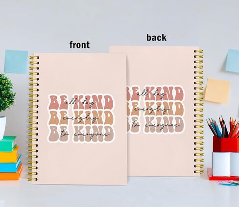 Motivational Quote Spiral Notebook,Boho Rainbow I Am Kind Lined Notebook Hardcover,College Ruled Notebook Journal for Writing,Inspirational Gifts for Kids Student,5.5x8.3 in Saudi Arabia