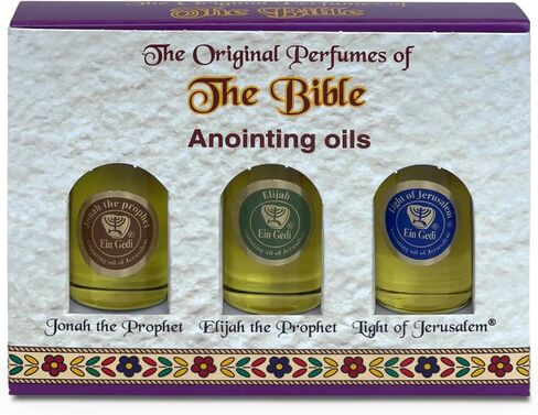 Ein Gedi Anointing Oil for Prayer 3 Bottles Set 10ml/0.34oz Each Bottle - The Original Perfumes of The Bible (Jonah The Prophet, Elijah The Prophet and Light of Jerusalem) in Kuwait