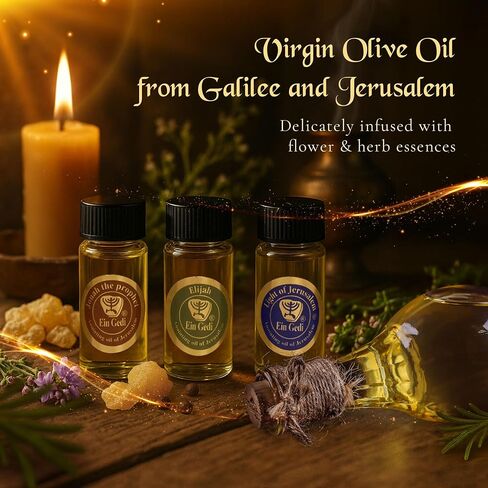 Ein Gedi Anointing Oil for Prayer 3 Bottles Set 10ml/0.34oz Each Bottle - The Original Perfumes of The Bible (Jonah The Prophet, Elijah The Prophet and Light of Jerusalem) in Kuwait