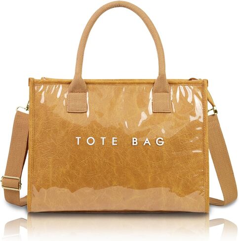 حقيبة حمل PVC للنساء ، وترقية حقيبة حمل بلاستيكية عصرية كرافت حقيبة ورقية للنساء رسائل طباعة حقيبة كتف حقيبة كيس in Kuwait