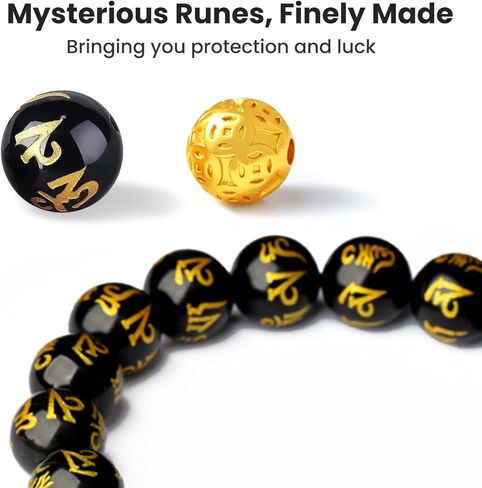 سوار Feng Shui Wealth ، أساور سجد سوداء 12 مم مع شخصية pixiu ، سوار حماية الحظ للرجال ، النساء ، العشاق ، الأزواج ، الآباء in Saudi Arabia