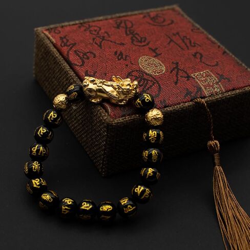 سوار Feng Shui Wealth ، أساور سجد سوداء 12 مم مع شخصية pixiu ، سوار حماية الحظ للرجال ، النساء ، العشاق ، الأزواج ، الآباء in Saudi Arabia