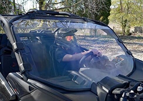 SuperAtv Full Windshield لعام 2017+ Can Am X3 / X3 Max | مقاوم للخدش 1/4 بوصة البولي الكربونات السميكة التي هي أقوى 250 مرة من الزجاج | مصنوعة في الولايات المتحدة الأمريكية in Saudi Arabia