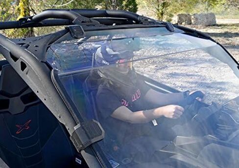 SuperAtv Full Windshield لعام 2017+ Can Am X3 / X3 Max | مقاوم للخدش 1/4 بوصة البولي الكربونات السميكة التي هي أقوى 250 مرة من الزجاج | مصنوعة في الولايات المتحدة الأمريكية in Saudi Arabia