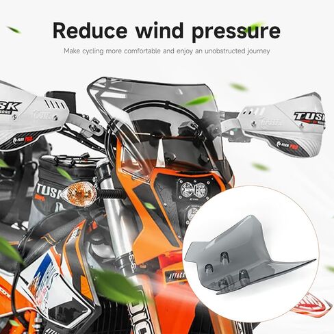 Motorcycle Windshield for all 690 SMC R ENDURO / EXC XC XCW 125-500 / Husavarna 701 SM/ENDURO 125-501, Front Windscreen Wind Deflector Wind Protection (Smoke Gray) in Saudi Arabia