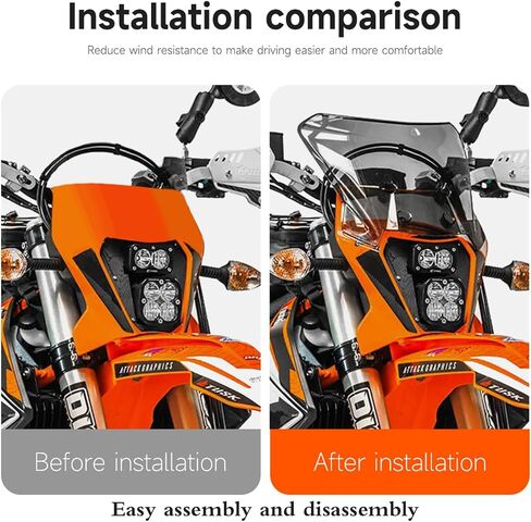 Motorcycle Windshield for all 690 SMC R ENDURO / EXC XC XCW 125-500 / Husavarna 701 SM/ENDURO 125-501, Front Windscreen Wind Deflector Wind Protection (Smoke Gray) in Saudi Arabia