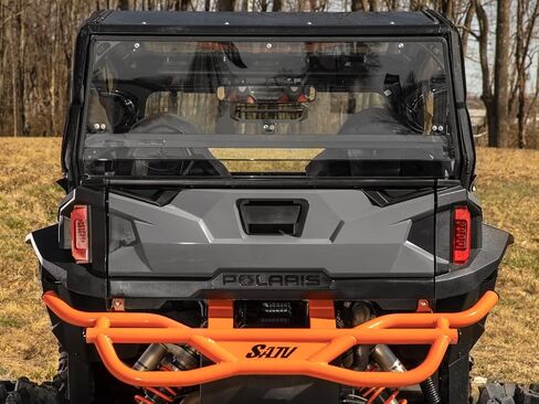 SuperATV Rear Vented Windshield for 2016+ Polaris General 1000 | 2017+ Polaris General 4 | USA Made | Made of 1/4" Polycarbonate- 250x Stronger Than Glass | BreezeRite Vent Gives Three Vent Positions in Saudi Arabia