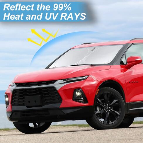 ظلال الشمس للزجاج الأمامي من INSAUTO متوافقة مع غطاء مظلة السيارة Jeep Wrangler JL JK Gladiator للزجاج الأمامي 210T عاكس للحماية من الشمس وإكسسوارات السيارة XS (59 بوصة × 21.6 بوصة) in Kuwait