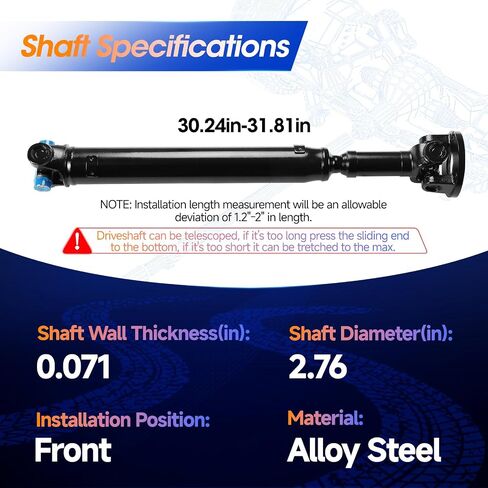 30.24'' - 31.81'' Front Drive Shaft Prop Shaft Driveshaft Assembly Fit for Chevrolet GMC K1500 K2500 1988-1994| K1500 K2500 Suburban Blaze Yukon K3500 1992-1994, OE 65-9346, 26022466 in Saudi Arabia