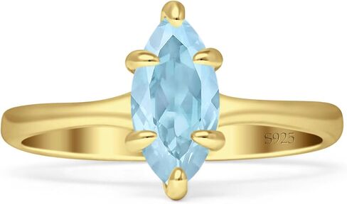OMRANII Marquise Shape Solitaire Ring Vintage Style Cubic Zirconia Wedding Engagement Ring Solid 925 Sterling Silver in Saudi Arabia