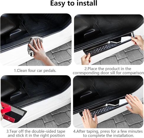 4Pcs Stainless Steel Car Door Sill Protector Trim Scuff Plate Guard Sills Scratch Protection Door Entry Guard Accessories Fit for Honda CRV HRV 2017 2018 2019 2020 2021 2022 2023 2024 2025 Sliver in Saudi Arabia