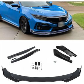 Xotic Tech Front Bumper Lip Spoiler + Side Skirt Splitter + Rear Bumper Lip Wrap Splitter Canard,Compatible with Honda Civic Accord Acura Integra (Black) in Saudi Arabia