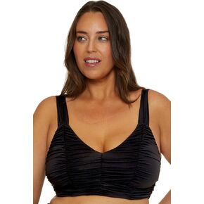 Women's Color Code Plus Size Shirred Bikini Top, Adjustable, Tie Back, Swimwear Separates in Saudi Arabia