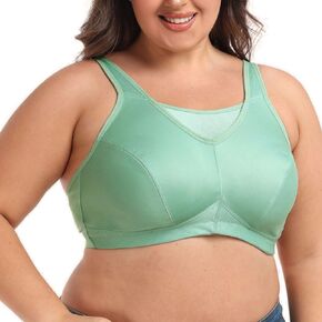 Women's Full Coverage Wirefree Non Padded Sports Bra Plus Size High Impact Comfort Bra in Kuwait