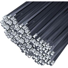 ربطات عنق معدنية بسحاب من Deecam، 2000 قطعة مقاس 11.8 بوصة من الفولاذ المقاوم للصدأ شديدة التحمل مناسبة لتغليف العادم، وربط الكابلات، والأنابيب، وإصلاح الحديقة، والسياج الثابت والمظلة in Kuwait