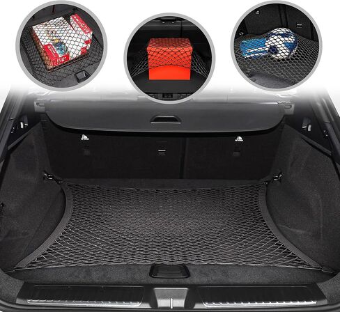 Floor Style Automotive Elastic Trunk Mesh Cargo Net for Mercedes-Benz EQE SUV 2023-2025 - Premium Trunk Organizers and Storage - Luggage Net for SUV - Best Car Organizer for Mercedes-Benz EQE in Saudi Arabia