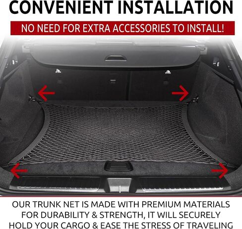 Floor Style Automotive Elastic Trunk Mesh Cargo Net for Mercedes-Benz EQE SUV 2023-2025 - Premium Trunk Organizers and Storage - Luggage Net for SUV - Best Car Organizer for Mercedes-Benz EQE in Saudi Arabia