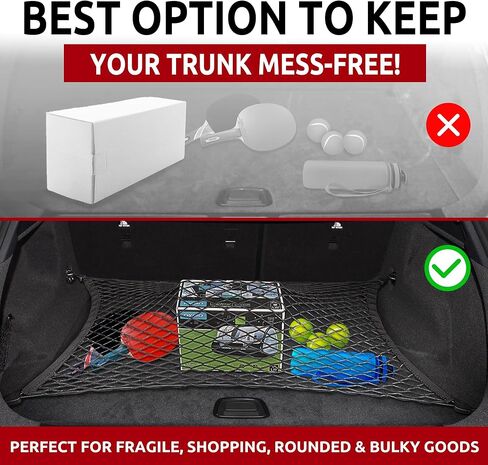 Floor Style Automotive Elastic Trunk Mesh Cargo Net for Mercedes-Benz EQE SUV 2023-2025 - Premium Trunk Organizers and Storage - Luggage Net for SUV - Best Car Organizer for Mercedes-Benz EQE in Saudi Arabia