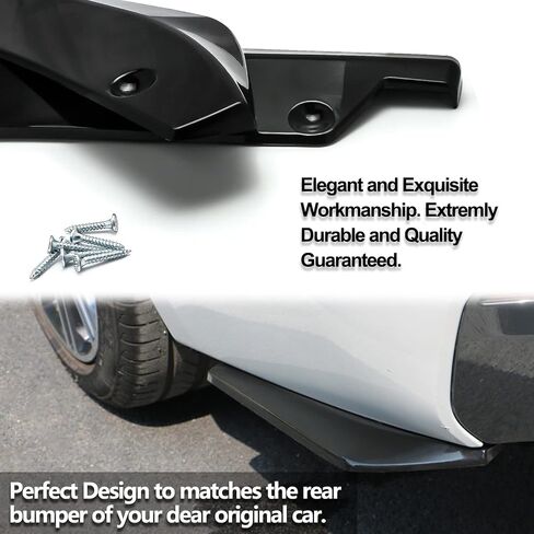 Xotic Tech Front Lip Spoiler + Side Skirt Skirt + خلفي لفائف الشفاه الخلفية ، متوافق مع Honda Civic Accord Acura Integra (أسود) in Saudi Arabia