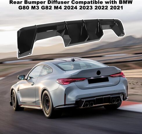 Rear Bumper Diffuser Compatible with BMW G80 M3 G82 M4 2024 2023 2022 2021 Gloss Black Rear Bumper Lower Lip Replacement in Saudi Arabia