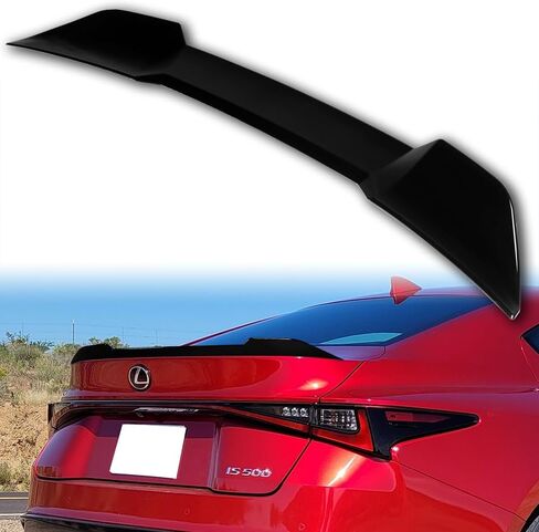 W-Power Duckbill Trunk Spoiler Wing Lid Lid Tail Lip ABS F-Style Fit لعام 2021-2025 لكزس IS300 IS350 IS500 ، مجموعة قطع الاستبدال الخارجي للسيارة ، 2022 2023 (Pearl Black) in Kuwait
