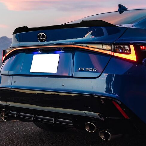 W-Power Duckbill Trunk Spoiler Wing Lid Lid Tail Lip ABS F-Style Fit لعام 2021-2025 لكزس IS300 IS350 IS500 ، مجموعة قطع الاستبدال الخارجي للسيارة ، 2022 2023 (Pearl Black) in Kuwait