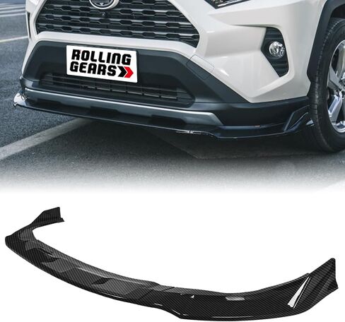 Front Lip Spoiler Compatible with 2019-2024 Toyota RAV4 LE XLE Front Bumper Spoiler, Carbon Fiber Look 3-Piece Front Spoiler Exterior Body Kit in Saudi Arabia