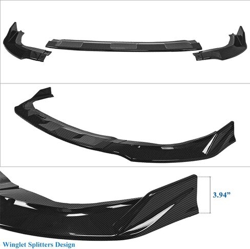 Front Lip Spoiler Compatible with 2019-2024 Toyota RAV4 LE XLE Front Bumper Spoiler, Carbon Fiber Look 3-Piece Front Spoiler Exterior Body Kit in Saudi Arabia