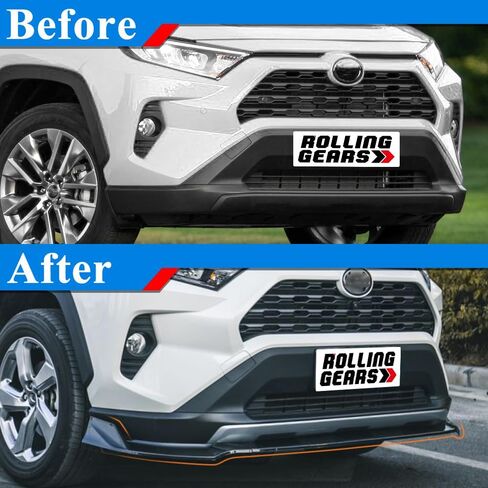Front Lip Spoiler Compatible with 2019-2024 Toyota RAV4 LE XLE Front Bumper Spoiler, Carbon Fiber Look 3-Piece Front Spoiler Exterior Body Kit in Saudi Arabia