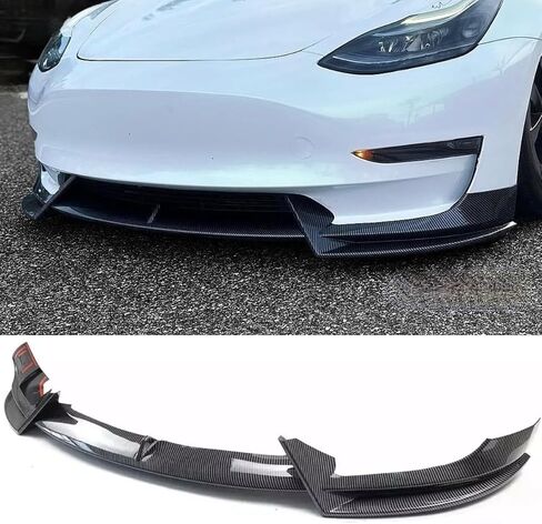 Front Lip Spoiler for Tesla Model 3 2017-2023 Front Bumper Splitter Body kit Mods Accessories (Glossy Black) in Saudi Arabia