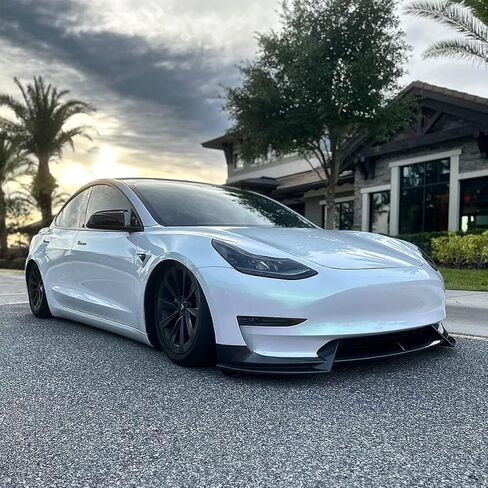 Front Lip Spoiler for Tesla Model 3 2017-2023 Front Bumper Splitter Body kit Mods Accessories (Glossy Black) in Saudi Arabia