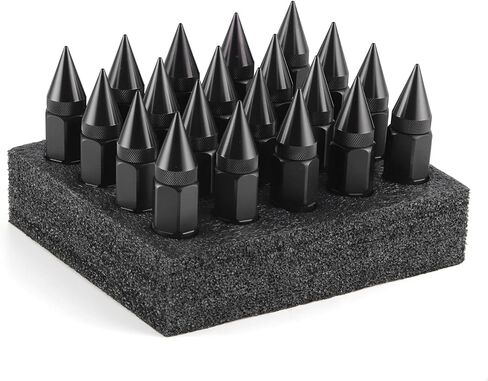 SINGARO 20PCS M12X1.25 مكسرات العروة العجلة ، غطاء محدد موالف موافق 60 ملم عجلات الألومنيوم الحافات العروة (أسود) in Kuwait