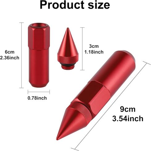 SINGARO 20PCS M12X1.25 مكسرات العروة العجلة ، غطاء محدد موالف موافق 60 ملم عجلات الألومنيوم الحافات العروة (أسود) in Kuwait